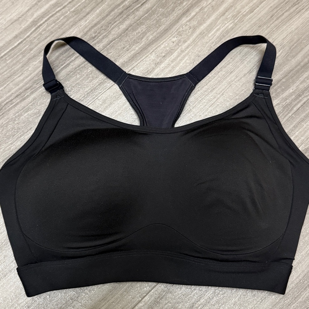 Gymshark Racerback CR High Impact Support Black Sports Bra